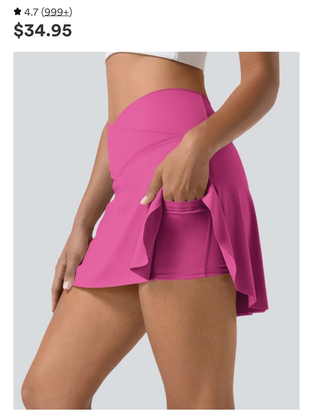 HALARA High-Waist Active Skort in Fuchsia Pink